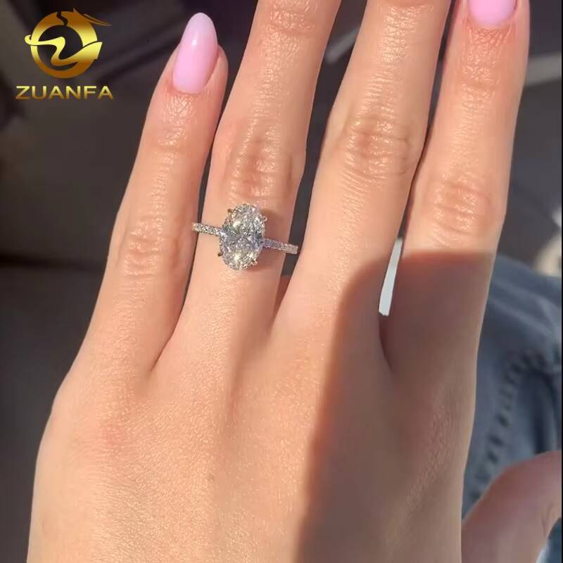Luxury Jewelry NO MOQ Customize Manufacturer Direct Custom Design Fancy Cut Moissanite 10K 14K 18K Solid Gold Lab Diamond Ring