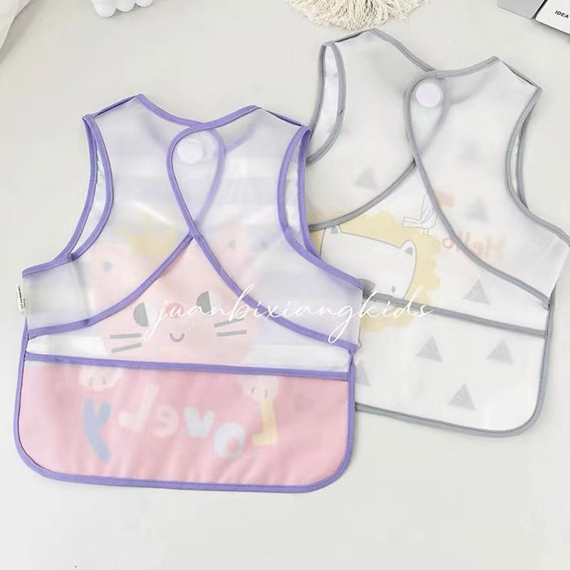 Personalized Child Protective Clothing: Waterproof Sleeveless Bib for Easy Clean-Up Meals