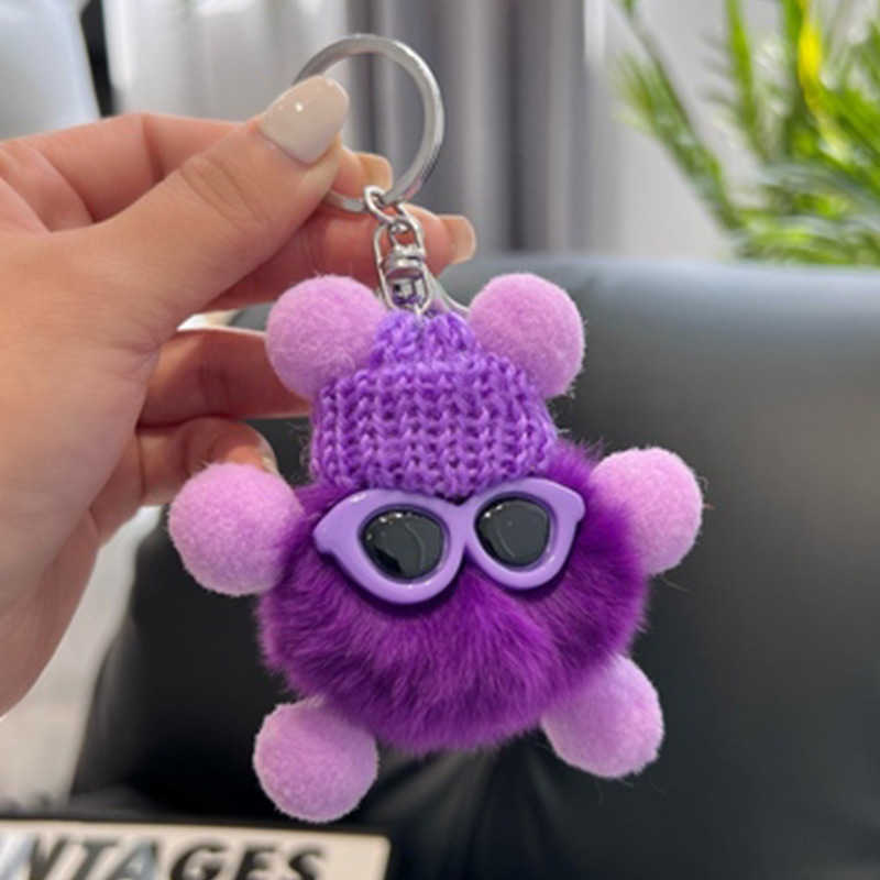 Imitation Plush Coal Ball Pendant Hot Recommendation Car Key Bag Cartoon Plush Doll Pendant Trendy Cool Keychain 250715