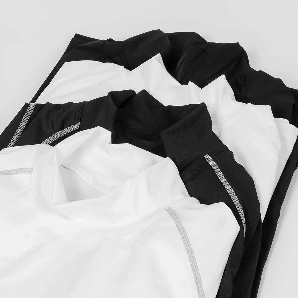 Mens Quick Dry Running T-shirt Workout Compression Shirt Turtleneck Long Sleeve Rash Guard Gym Base Layer Athletic Undershirt Z250725