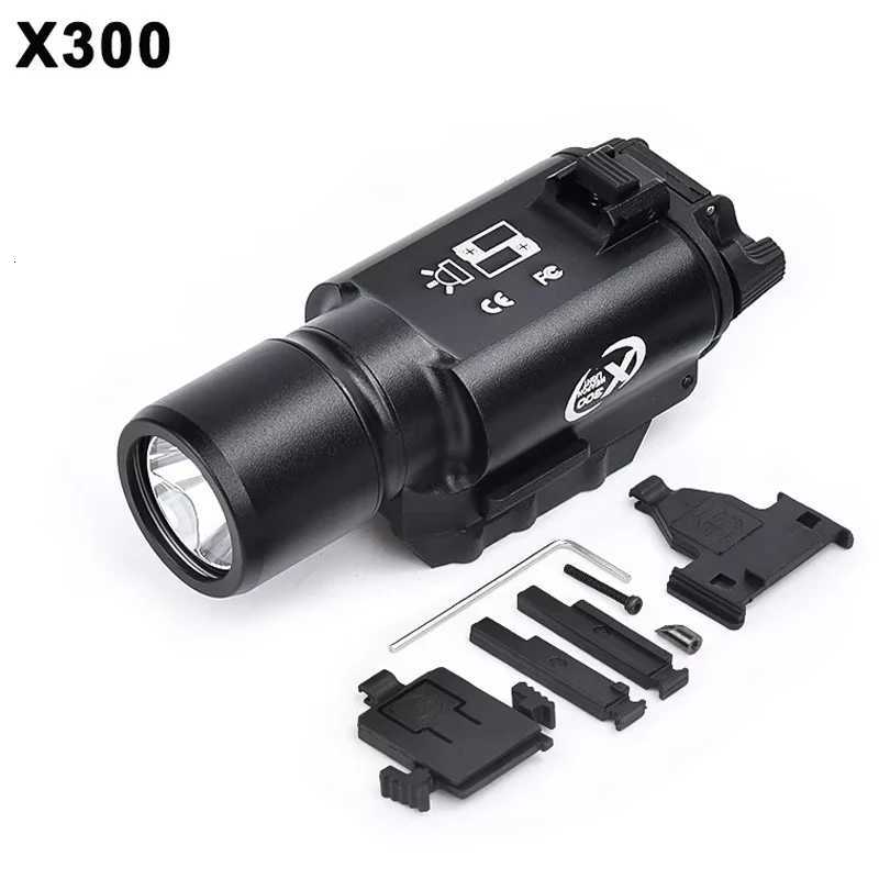 Tactical Surefire X300 X300U X300UH-B XH35 Pistol X300V Scout Light Weapon Gun Light Flashlight Rifle Strobe Flashlight Hunting W250722