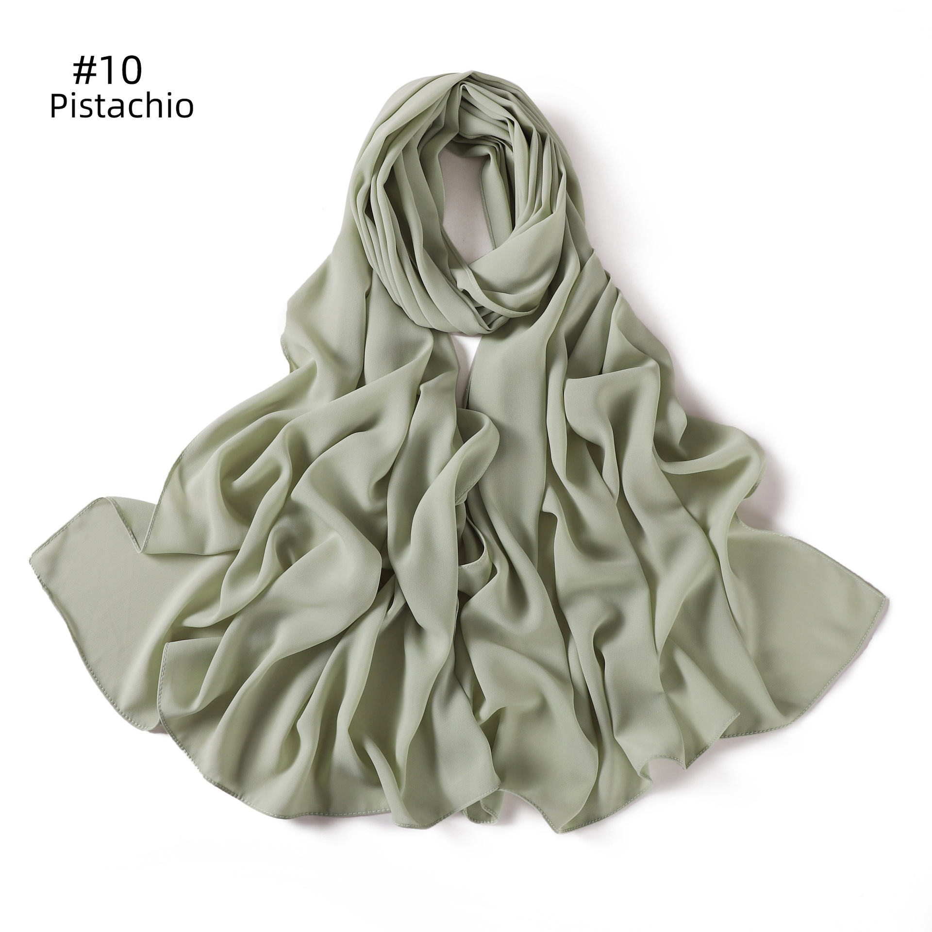 K1479 High quality solid color drape thick messy chiffon right angle edge soft scarf shawl