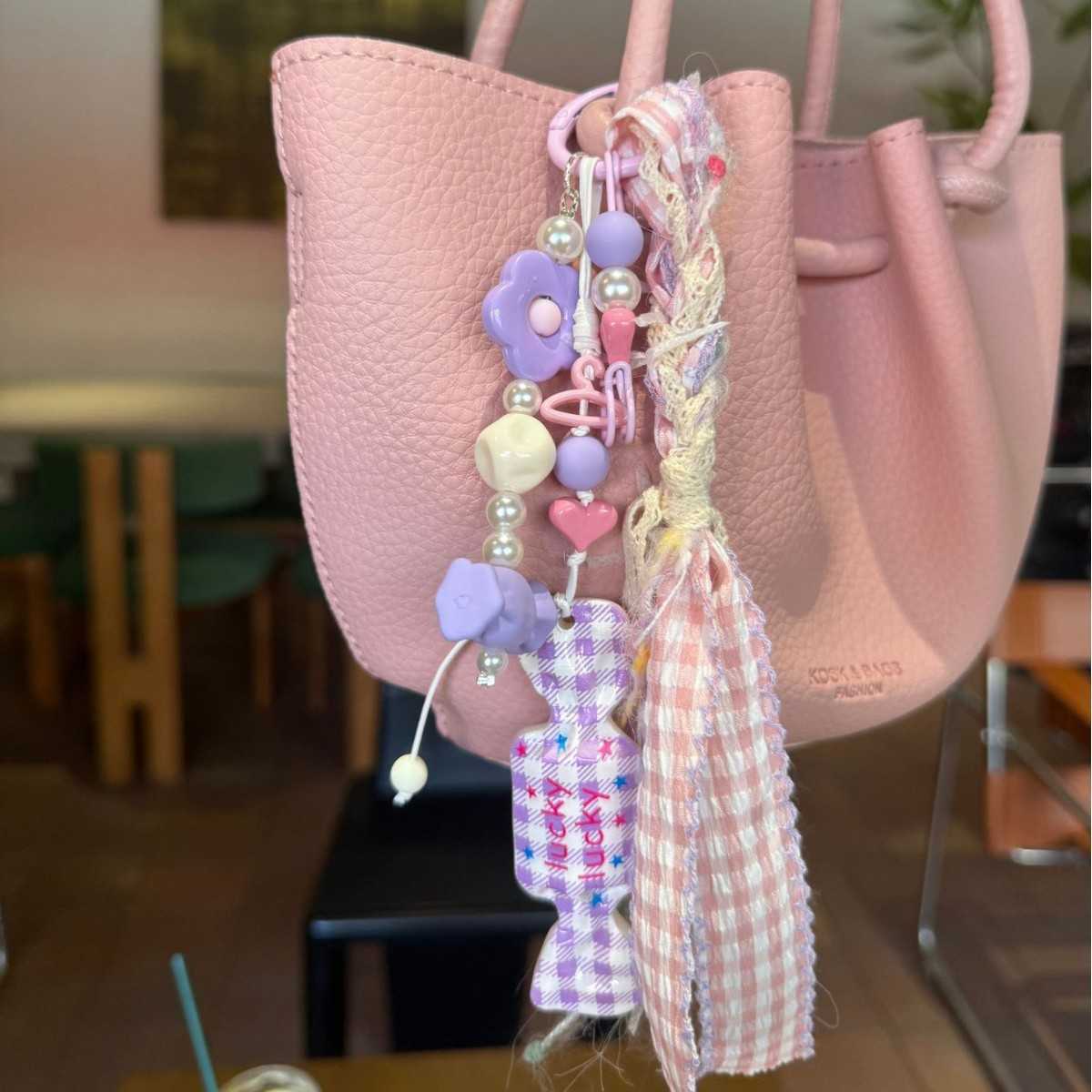 Korean Style Ins Bag Pendant Dopamine Flower Bowknot New Keychain 250715