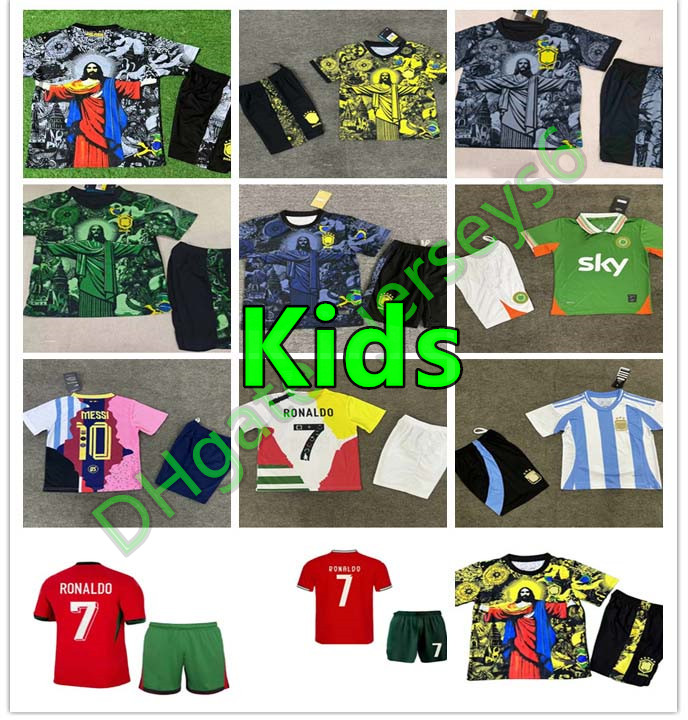 2025 National team kids kit boy children 2024 ronaldo soccer jerseys messi Kit the Redeemer Special concept