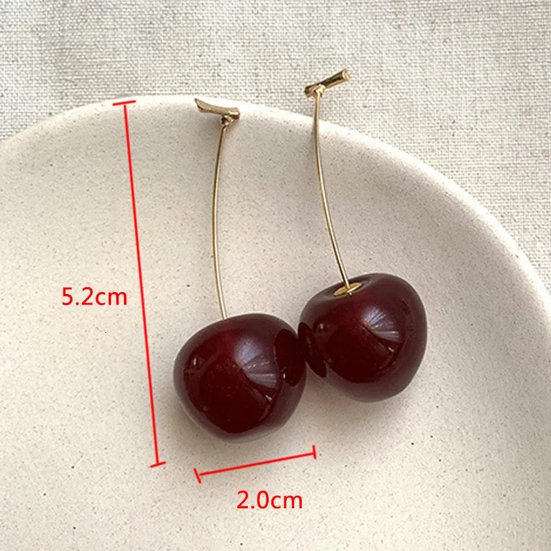 Small Fresh Sweet Red Cherry Earrings Cherries Pendant for Women Fruit Stainless Steel Earring Charm Jewelry 250715