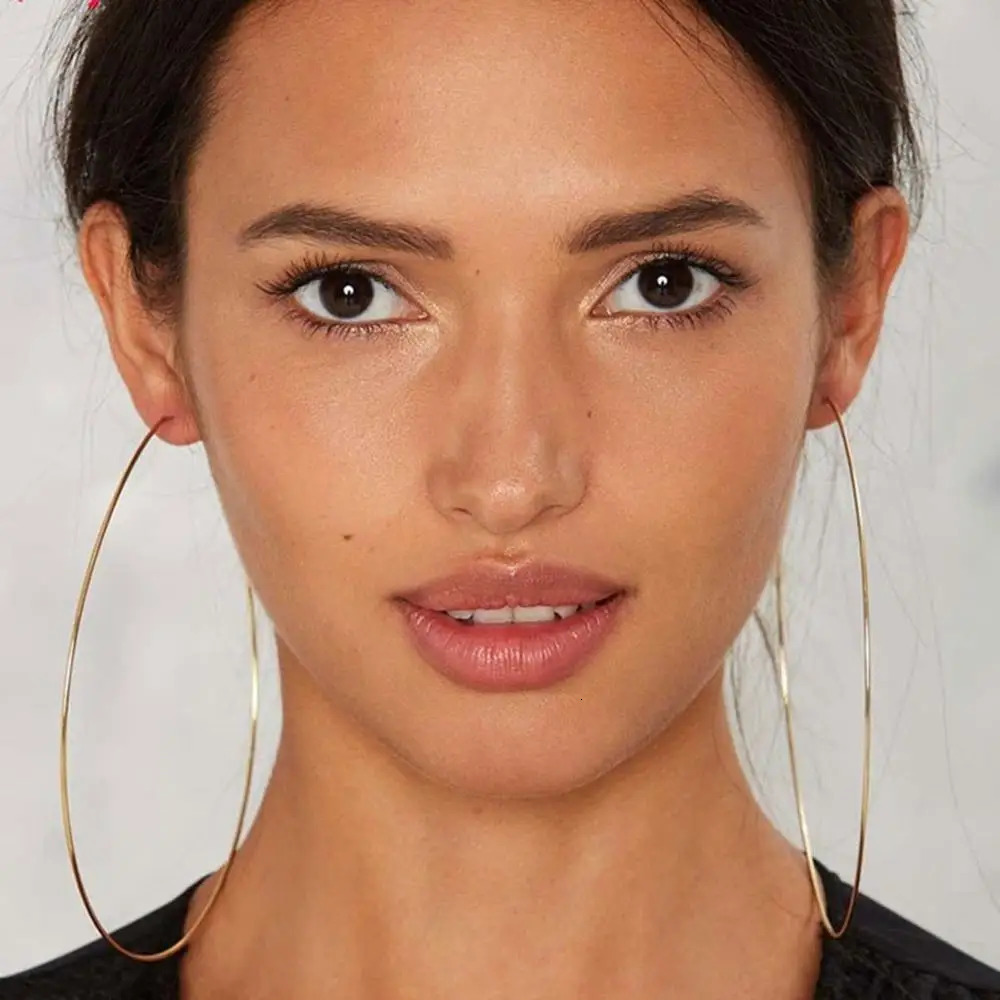 BLIJERY Exaggerated 12cm Super Big Hoop Earrings Smooth Large Circle for Women Statement Jewelry Boucles doreilles 250715