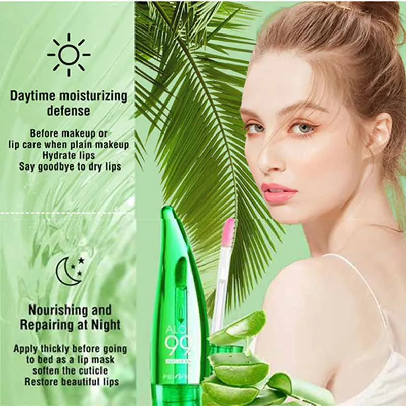 99 Aloe Vera Temperature changing Lip Balm Anti dryness Long lasting Moisturizing Transparent Liquid Care Product 250716