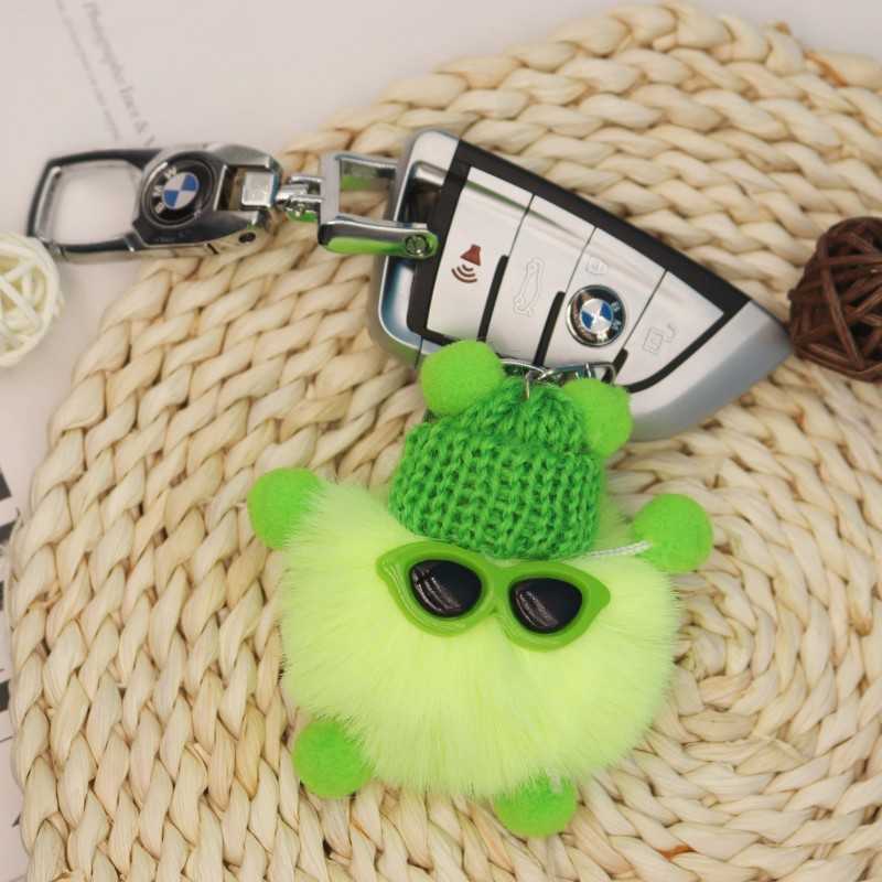 Imitation Plush Coal Ball Pendant Hot Recommendation Car Key Bag Cartoon Plush Doll Pendant Trendy Cool Keychain 250715