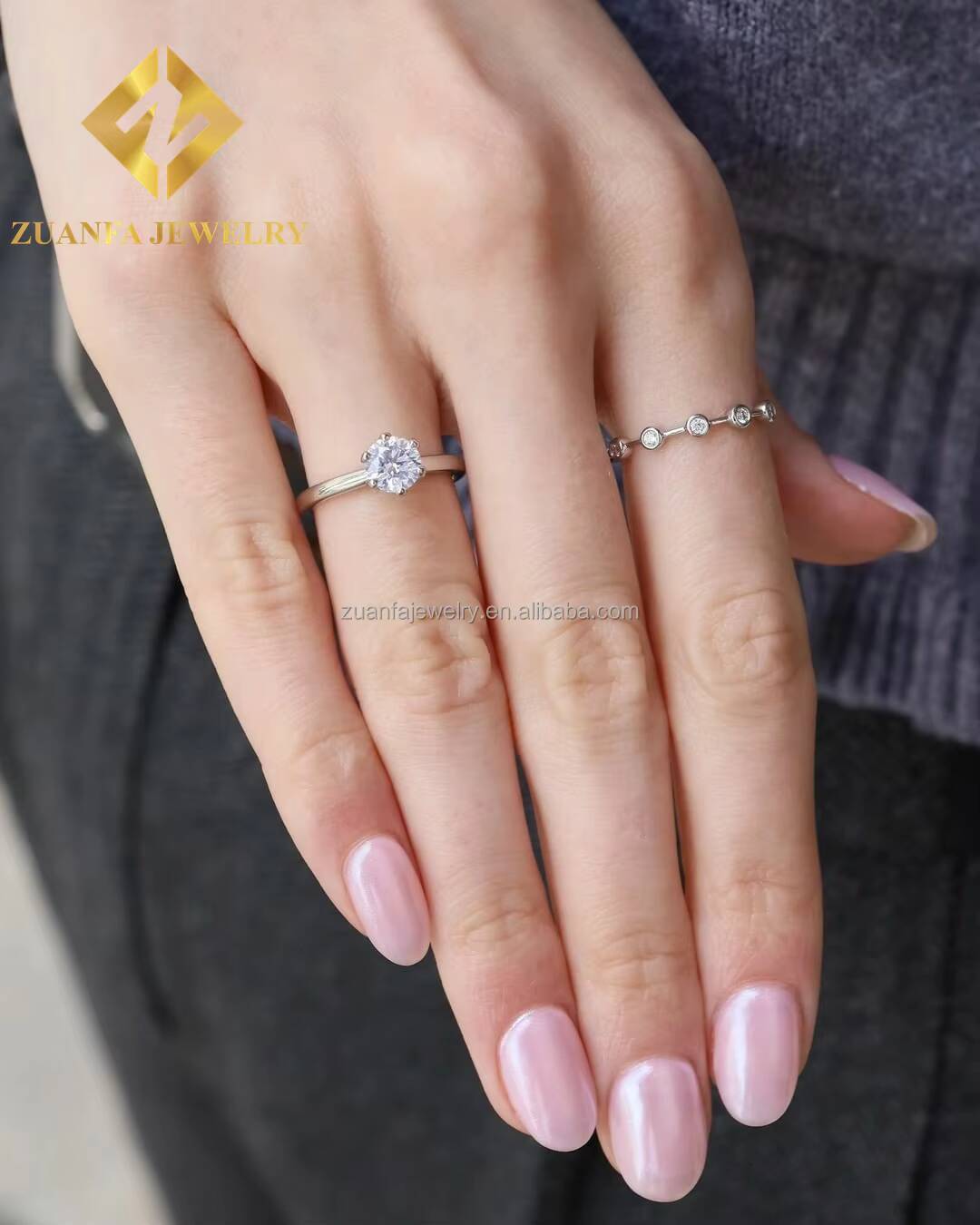 Factory Outlet Classical Brilliant Cut Lab Grown Diamond 14K Solid Gold Solitaire Diamonds CVD/HPHT Rings