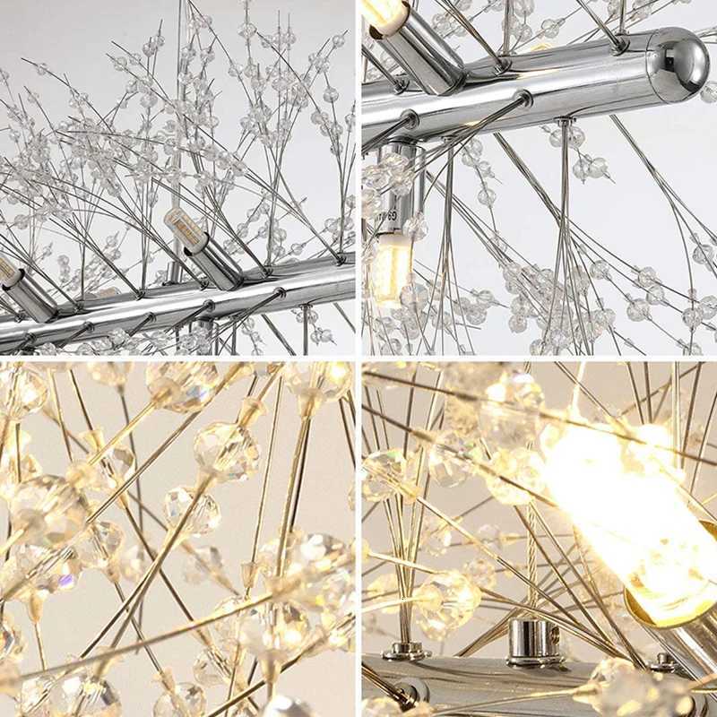igh Luxury Restaurant Crystal Chandelier Modern Living Room Lamp Kitchen Table Luxury Lamp Creative Crystal LED ChandelierXJ250725
