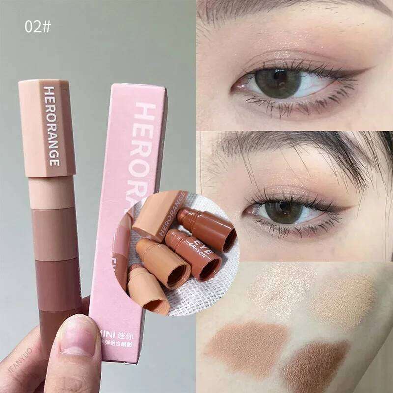 4 In 1 Eyeshadow Pencil Kit Veet Matte Pigment Shimmer Highlight Makeup Combination Pink Brown Mini Eye Shadow Pen Cosmetic X250726