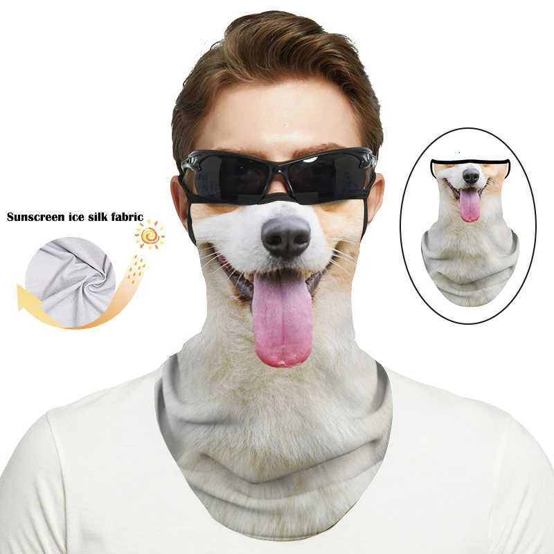 1pc 3D Cat Dog Cute Animal Balaclava Motorcycle Hat Summer lce Silk Breathable Bandana Cycling Running Face Mask Cover Scarf Z250725