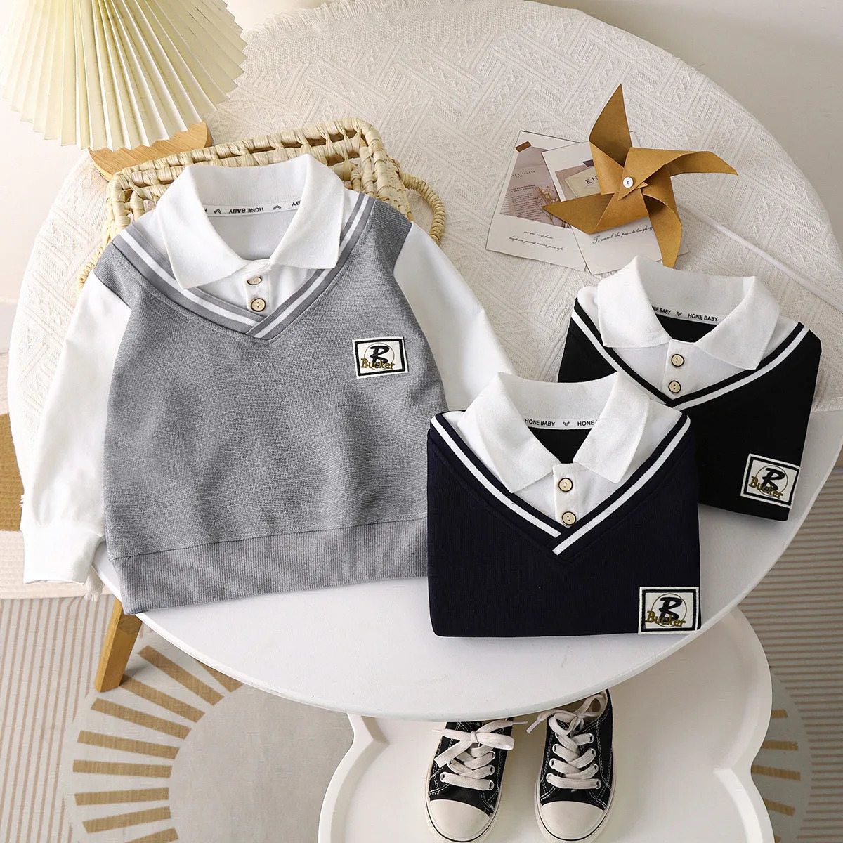 Boys Polo Shirts Autumn Winter Tops for Kids School Uniform Teenager Blouse Long Sleeve Children T-shirts Baby Tees Clothes 250725