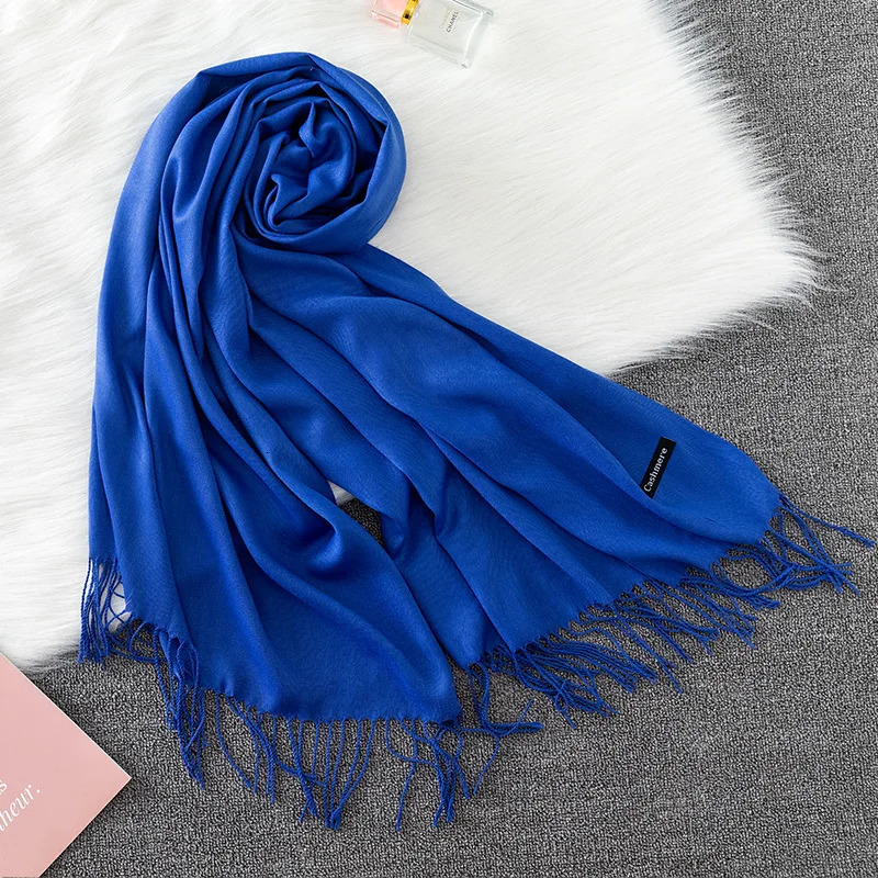 Womens Pashmina Scarf Shawls Soft Cashmere Feeling Headscarf Travel Office Winter Warm Hijabs Solid Lady Wraps Female Bandana 250724