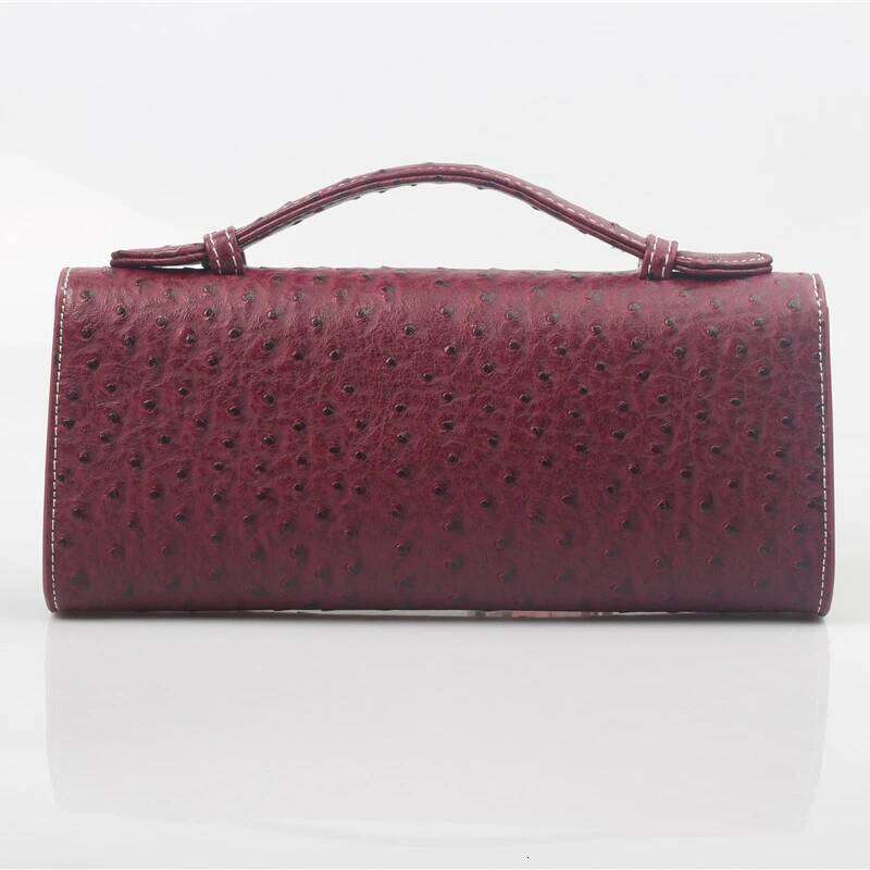 Alirattan Dubai New Women Ostrich Pattern Handbags 2025 Fashion PU Leather Emed Portable Clutch Ladies Evening Party Bag