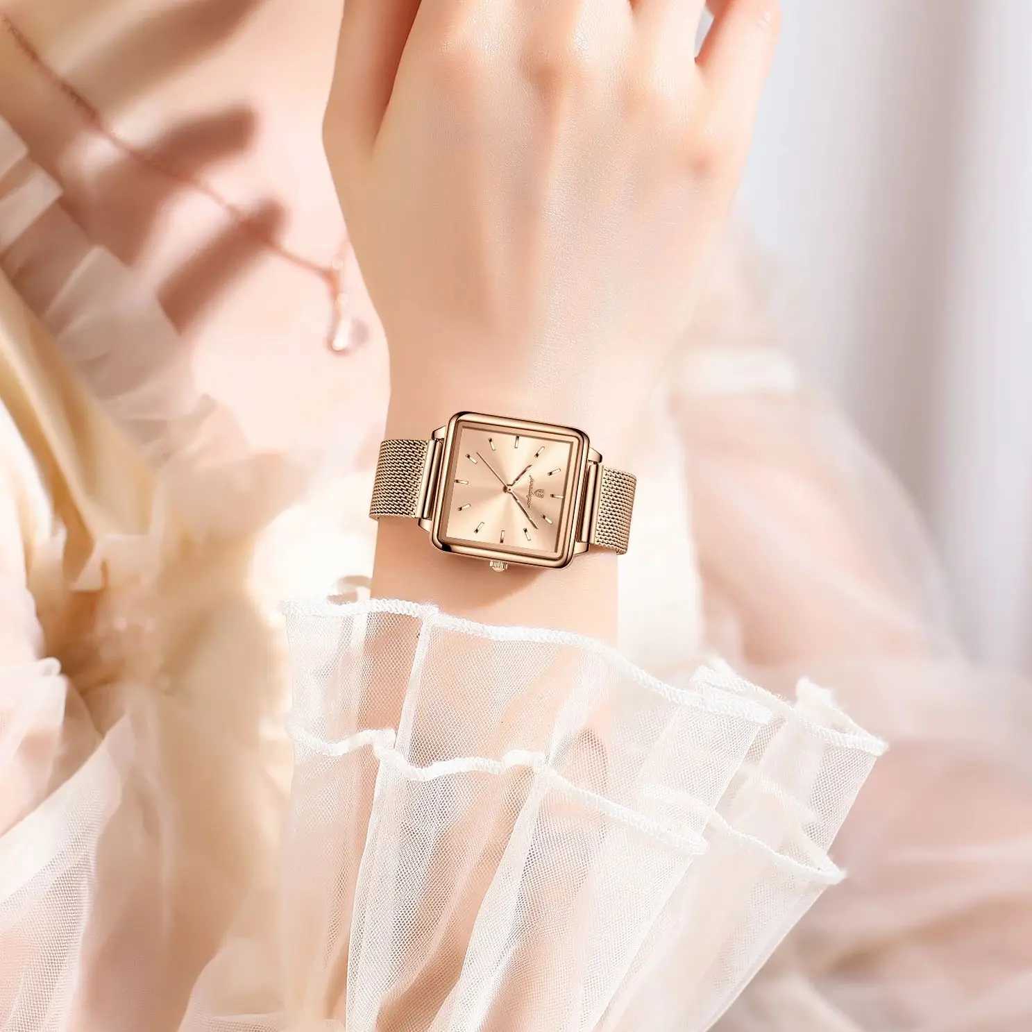 POEDAGAR Fashion Ladies Watch Waterproof Square Elegant Watch For Women Mesh Stainless Steel Quartz Mens Watches Fem Reloj X250726