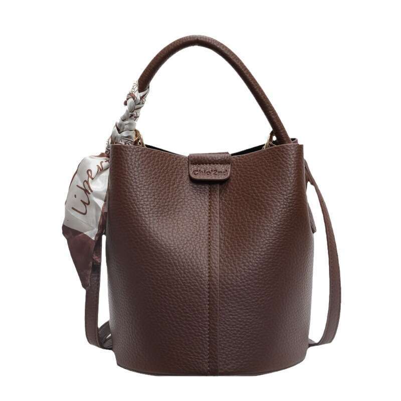 Designer bag Luxury bag High-End Soft Leather Lychee Pattern Bucket 2024 New Ins Versatile Trendy Shoulder Crossbody Women's Bag