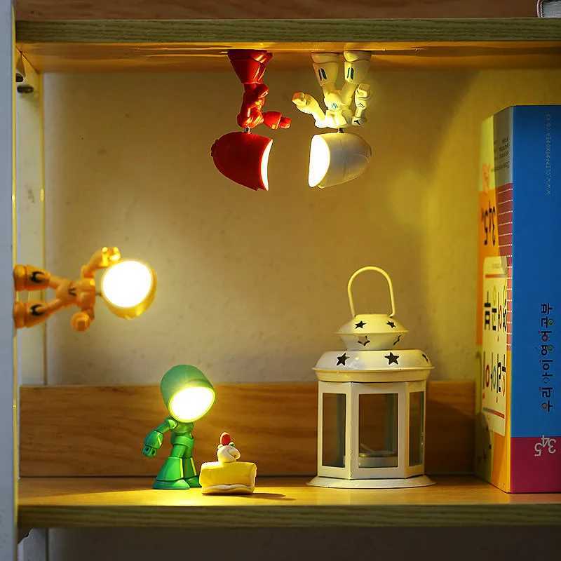 Mini Cute Cartoon Pet Table Lamp Folding Dimmable Adjustable Angle AAA Battery Powered LED Night Light Eye Protection Lamp XJ250725