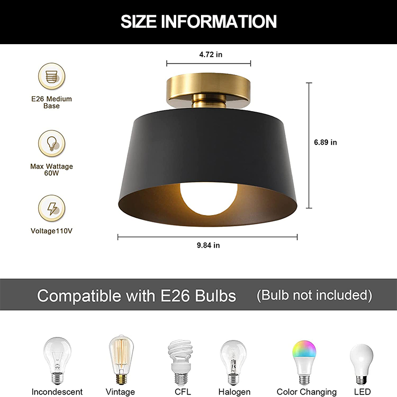 Elegant Small Space Compatible Ceiling Lighting Modern ceiling light fixture