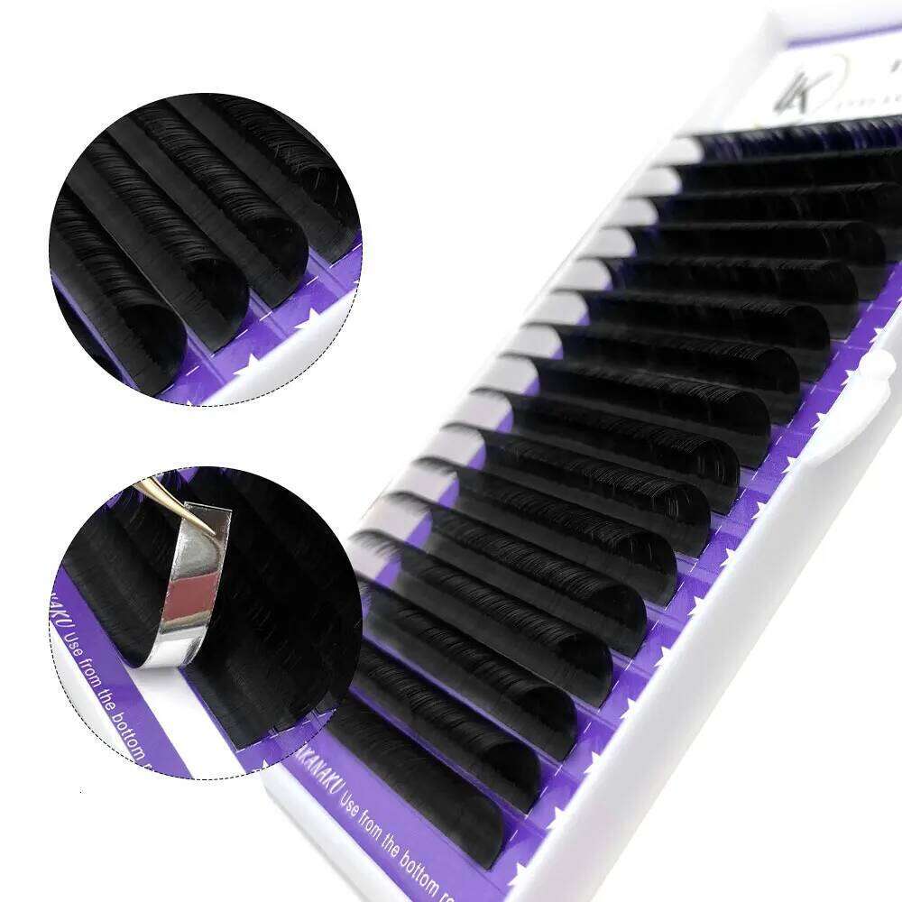 LAKANAKU Natural Premium Volume Extensions Handmade Mink Eyelash Private Label Makeup Individual Lashes X250725