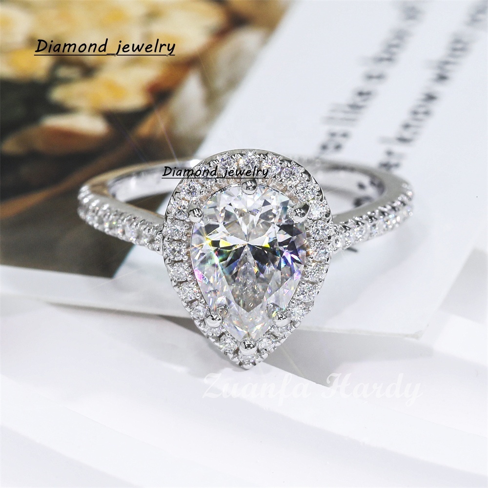 S925 Sterling Silver 9K 14K 18K Solid Gold GRA Certificate D VVS 2ct Hola Band Moissanite Diamond Gold Engagement Ring