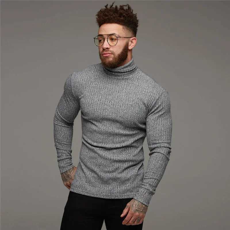 Autumn Winter Fashion Turtleneck Mens Thin Sweaters Casual Roll Neck Solid Warm Slim Fit Sweaters Men Turtleneck Pullover Male Z250725