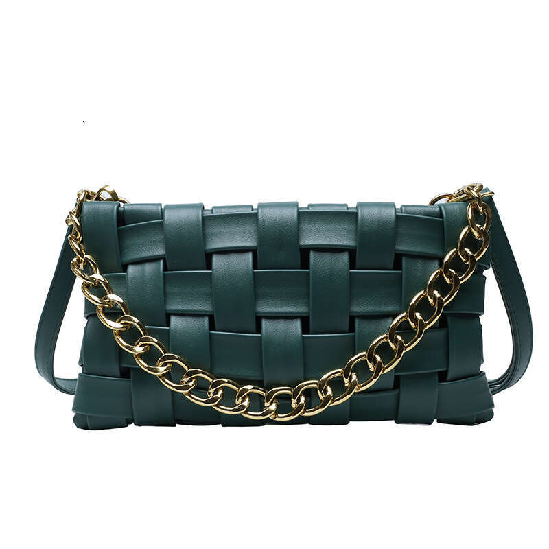 2025 New Personalized Woven Small Square Chain Single Shoulder Fashion Trend Crossbody Stylish Women Armpit Bag