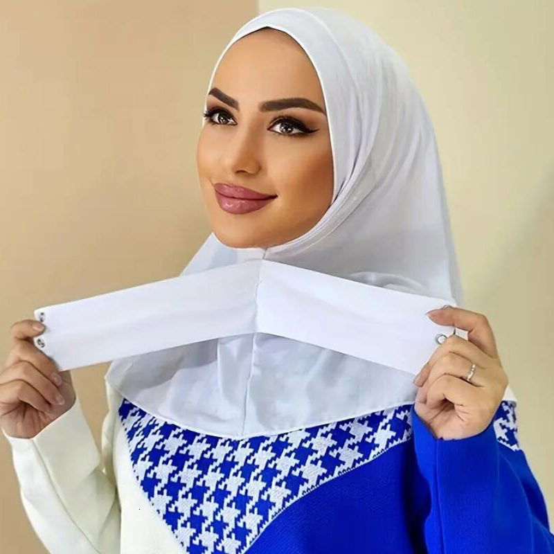 Khimar Jersey Hijabs for Woman Islam Turbans Easy to Wear Instant Bonnet Turban Adjustable with Tie-Back Headscarf