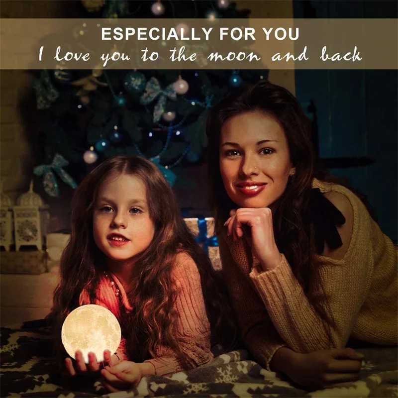 Moon Lamp Led Night Light Battery Powered with Stand Starry Lamp Bedroom Decor Night Lights Kids Gift Moon Lamp XJ250725