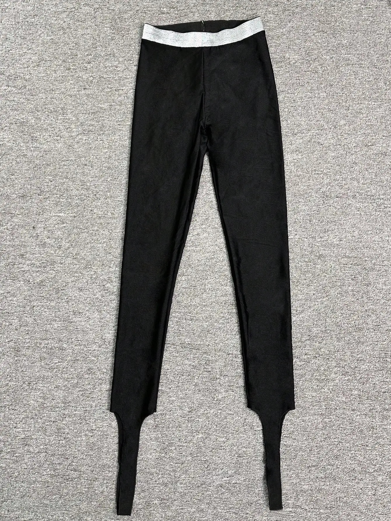 Spring And Summer Shiny Highwaisted Lustrous Leggings Sexy Elegant Highelasticity Silverthreaded Waist Skinny Pants 250725