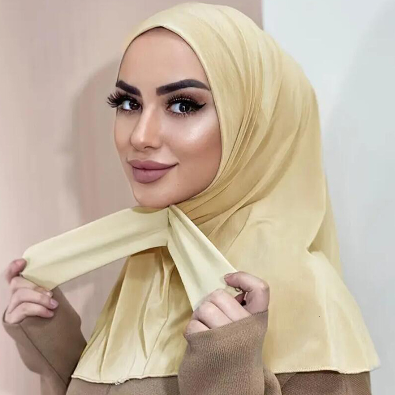 Khimar Jersey Hijabs for Woman Islam Turbans Easy to Wear Instant Bonnet Turban Adjustable with Tie-Back Headscarf