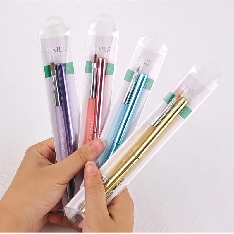 Double Head Crystal Handle Nail Brush Liner Brush Painting Pen Gel Brush Crystal Nail Art Manicure 250716