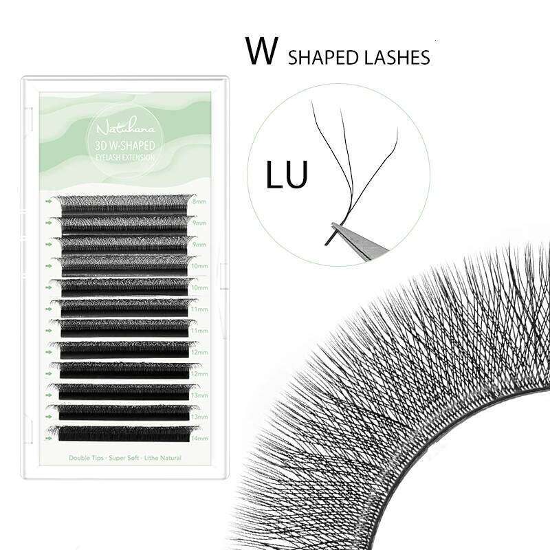 NATUHANA 3D 4D 5D W-Shaped Extension C D L LU(M) Curl Colorful Lashes High Quality Clover W Brown Shape Eyelash X250725