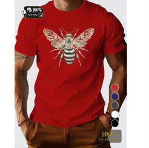 Fashion Luxurious Bee Lace Wings Men's T-Shirt Version ddmythur
