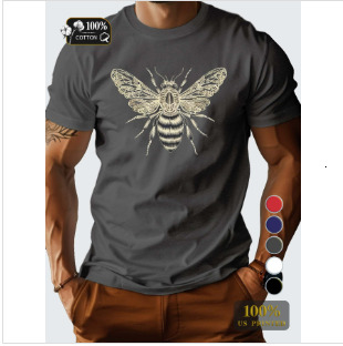 Fashion Luxurious Bee Lace Wings Men's T-Shirt Version ddmythur