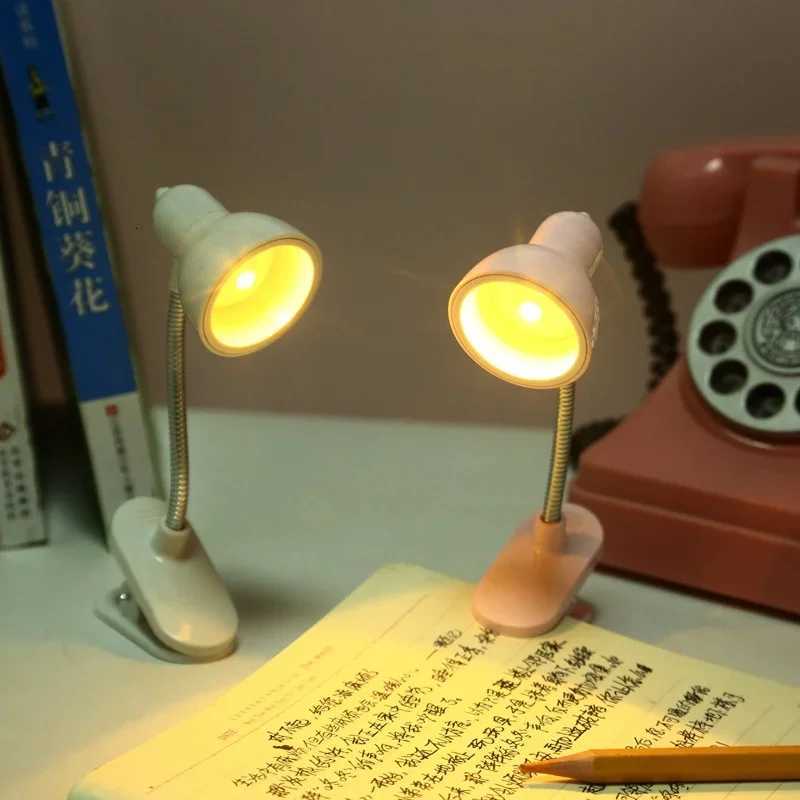 Mini LED Clip Desk Lamp Eye Protection Study Read Book Night Lamp Cute Creative Student Dormitory Warm Lights Battery Table Light XJ250725