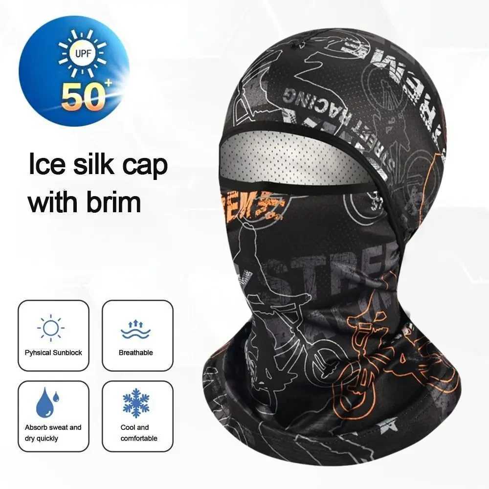 Summer Cool Balaclava Silk Cycling Full Face Cap Sun Anti-UV Protection Sports Face Cover Headwear Bike Motorcycle Mens Hat Z250725