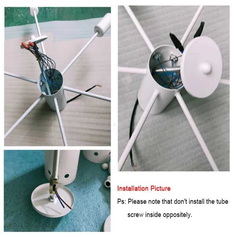 Retro Iron Chandelier Black/White 6/8/10 Sockets Lighting Vintage Spider Chandelier Modern Ceiling Lamp Light Fixture Lighting XJ250725