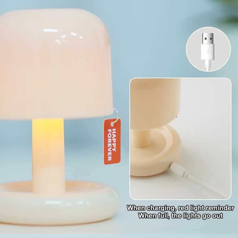 Creative Mushroom Style Led Night Light Nordic Mini Desktop Coffee Bar Home Living Room Decoration Modern Minimalist Table Light XJ250725