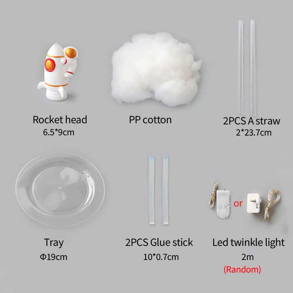 Creative Astronaut Night Light DIY Small Rocket Lamp Material Set 2M Space Themed LED Light String USB Charging Kids Home Decor XJ250725