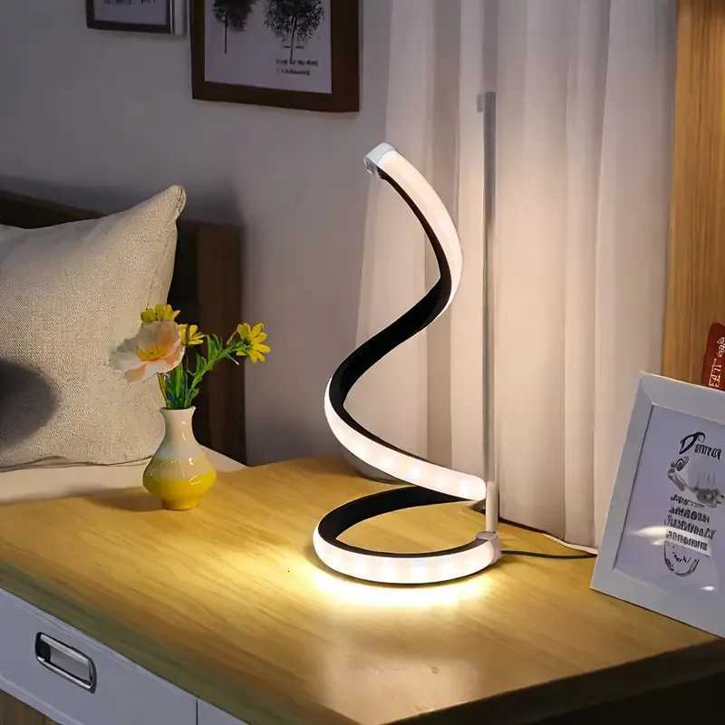3D Spiral Bottomless Desk Lamp USB Power Supply - Three-Tone Light Suitable for Bedroom Study Cafe XJ250725