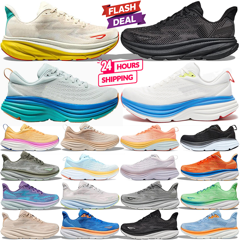 free shipping mens trainers running shoes women men Clifton 9 Bondi 8 white pink violet black grey Virtual Blue womens designer sneakers outdoor sports 36-45