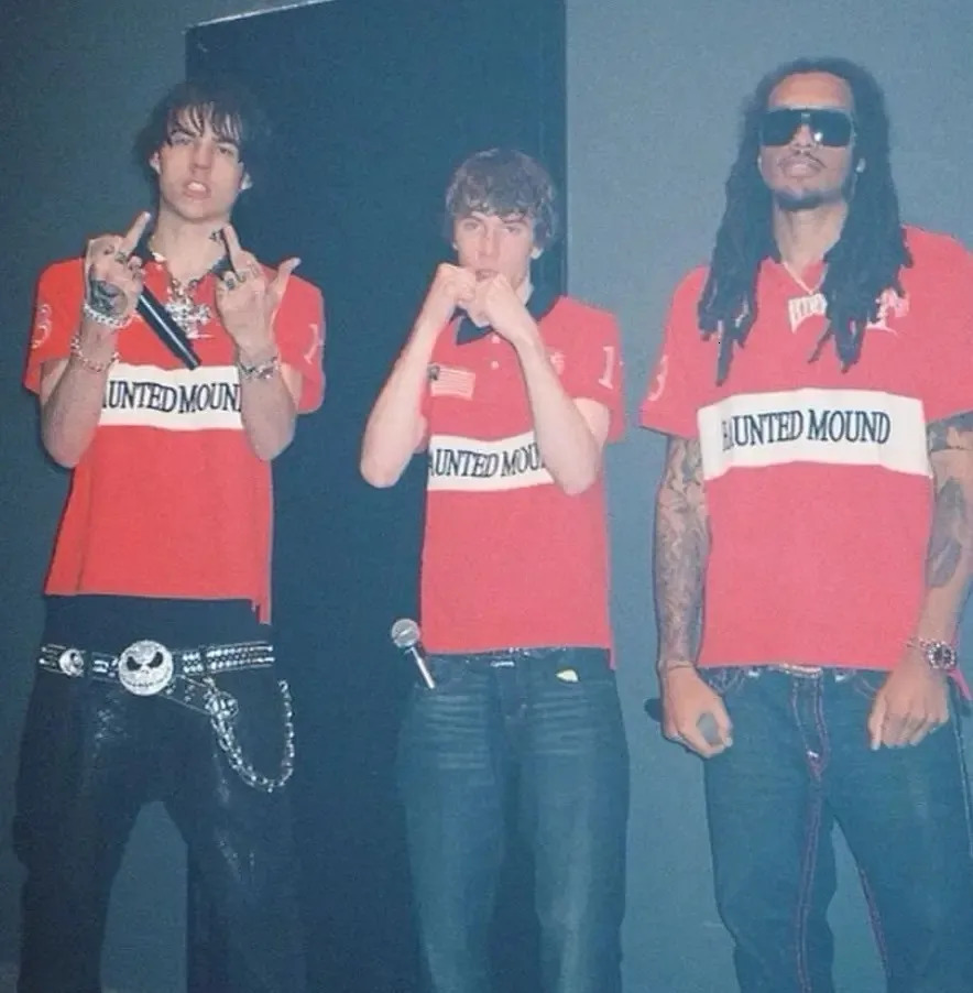 Haunted Mound Embroidered Red Polo Shirt Y2K Tshirt HipHop Retro Pumpkin Head Letter Oversized Short Sleeve Top 250725