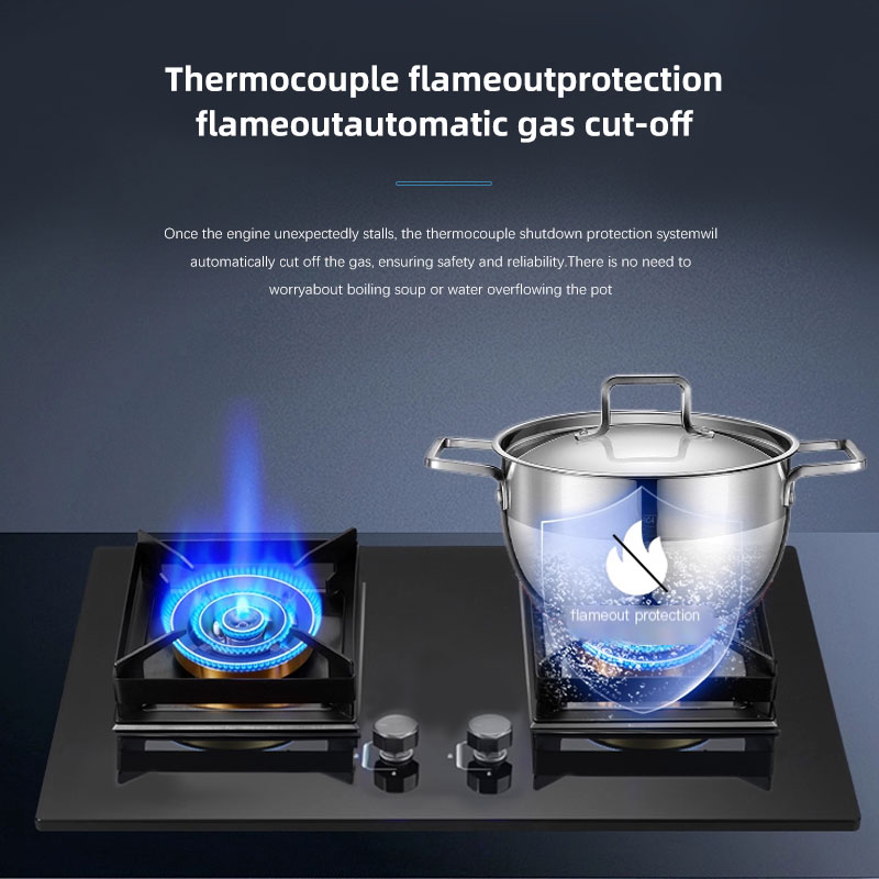 AKASHA gas stove is an energy-saving, high-efficiency, built-in dual-burner gas, natural gas and liquefied gas stove 316BF