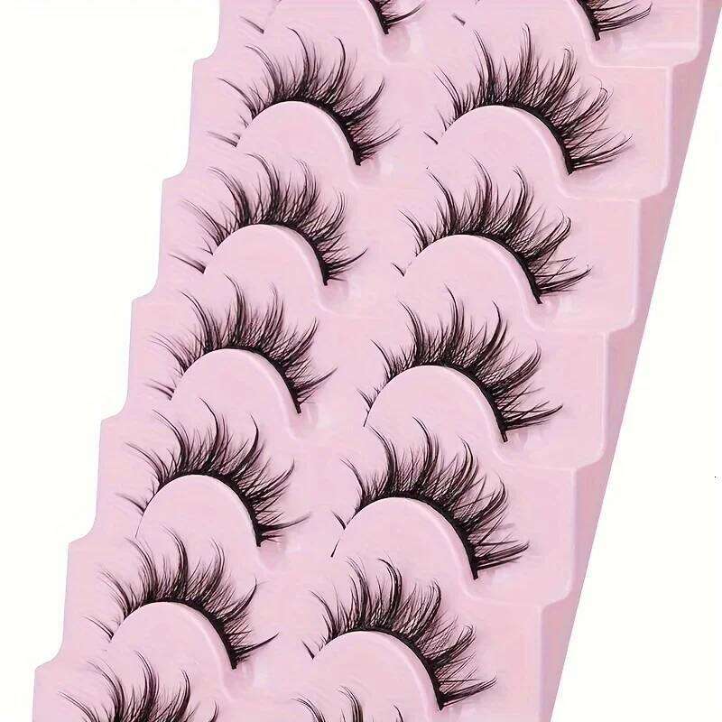 7 Pairs Manga Lashes Natural Look, 3D Volume, Wispy, Fluffy, Spiky, Anime & Cosplay Eyelashes - Pack X250725