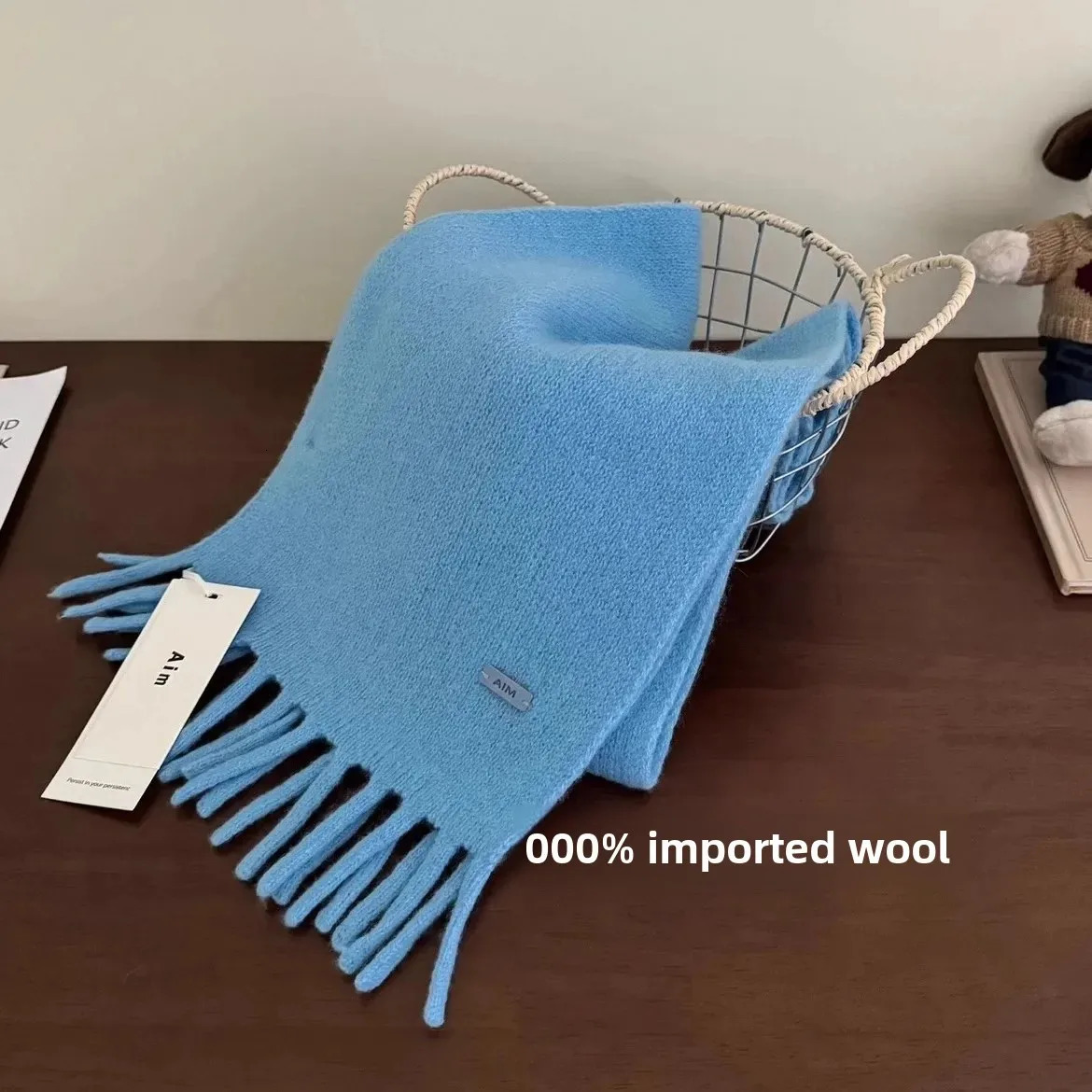 100% Wool Scarf Women Autumn Winter Solid Color Simple Classic Cashmere Scarf Female Type Versatile Warm Shawl 250724