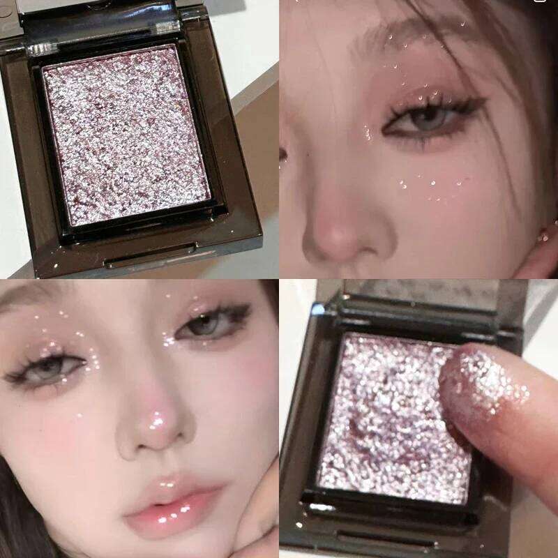Smoky Blue-gray Eye Shadow Sweet Cool Single Color Mini Eyeshadow Palette Pearl Matte Shimmer Brightening Eyes Makeup