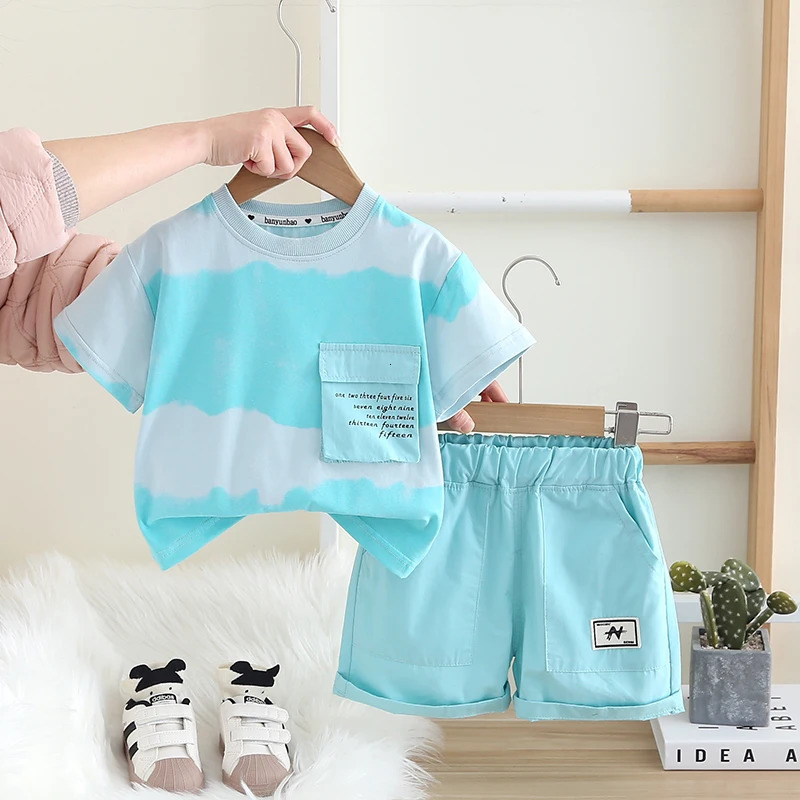 Summer Children Kid Boys Girls Cotton Clothes Full Printed Tshirt Shorts Toddler Clothing Baby Tracksuit Infant Casual Set 250725