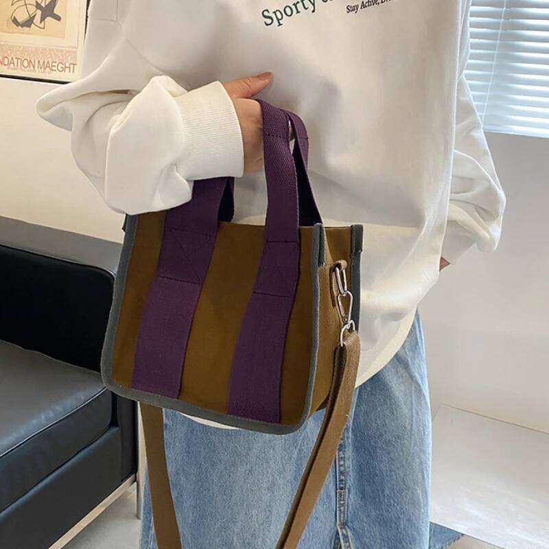 Color Blocked Handbag, New Fashionable And Simple Bag, Women's Crossbody Shoulder Bag