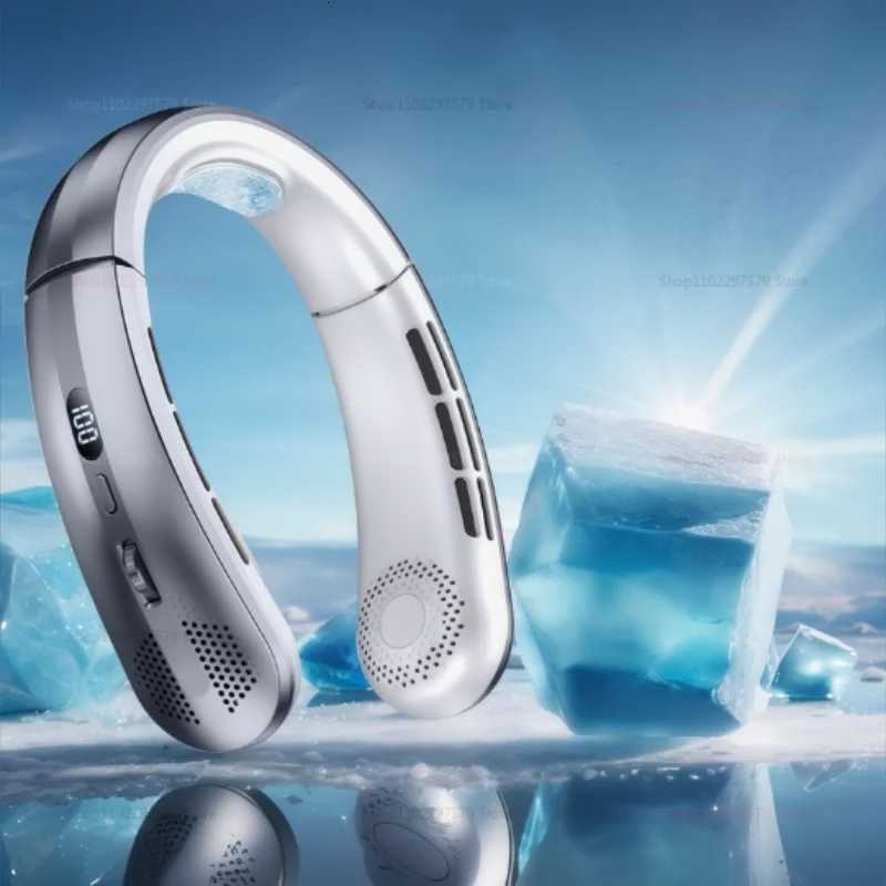 New Air Conditioner Portable Rechargeable Semiconductor Refrigeration Leafless Outdoor Mini Halter Neck Fan R250725